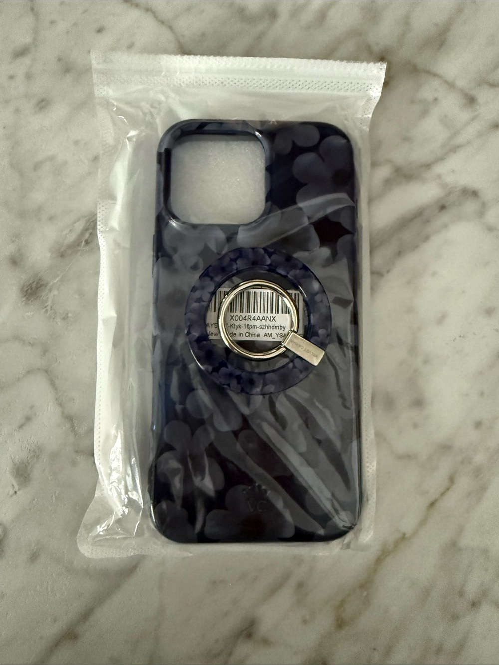 NWT | Navy & Blue Floral Patterned iPhone 16 Pro Max Phone Case & Magnetic Ring